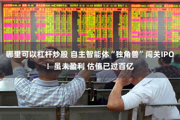 哪里可以杠杆炒股 自主智能体“独角兽”闯关IPO！虽未盈利 估值已过百亿