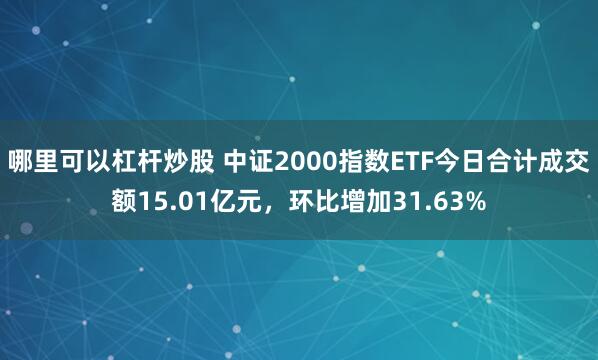 哪里可以杠杆炒股 中证2000指数ETF今日合计成交额15.01亿元，环比增加31.63%